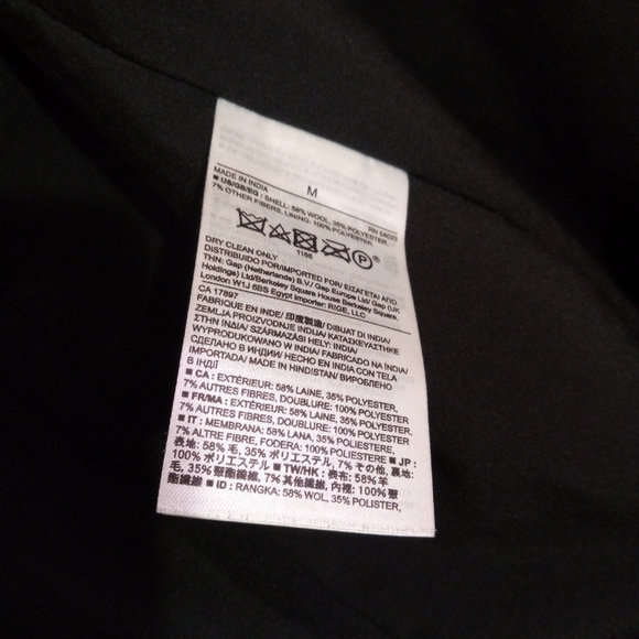 Banana Republic black wool longline moto vest women's size medium - Picture 5 of 7